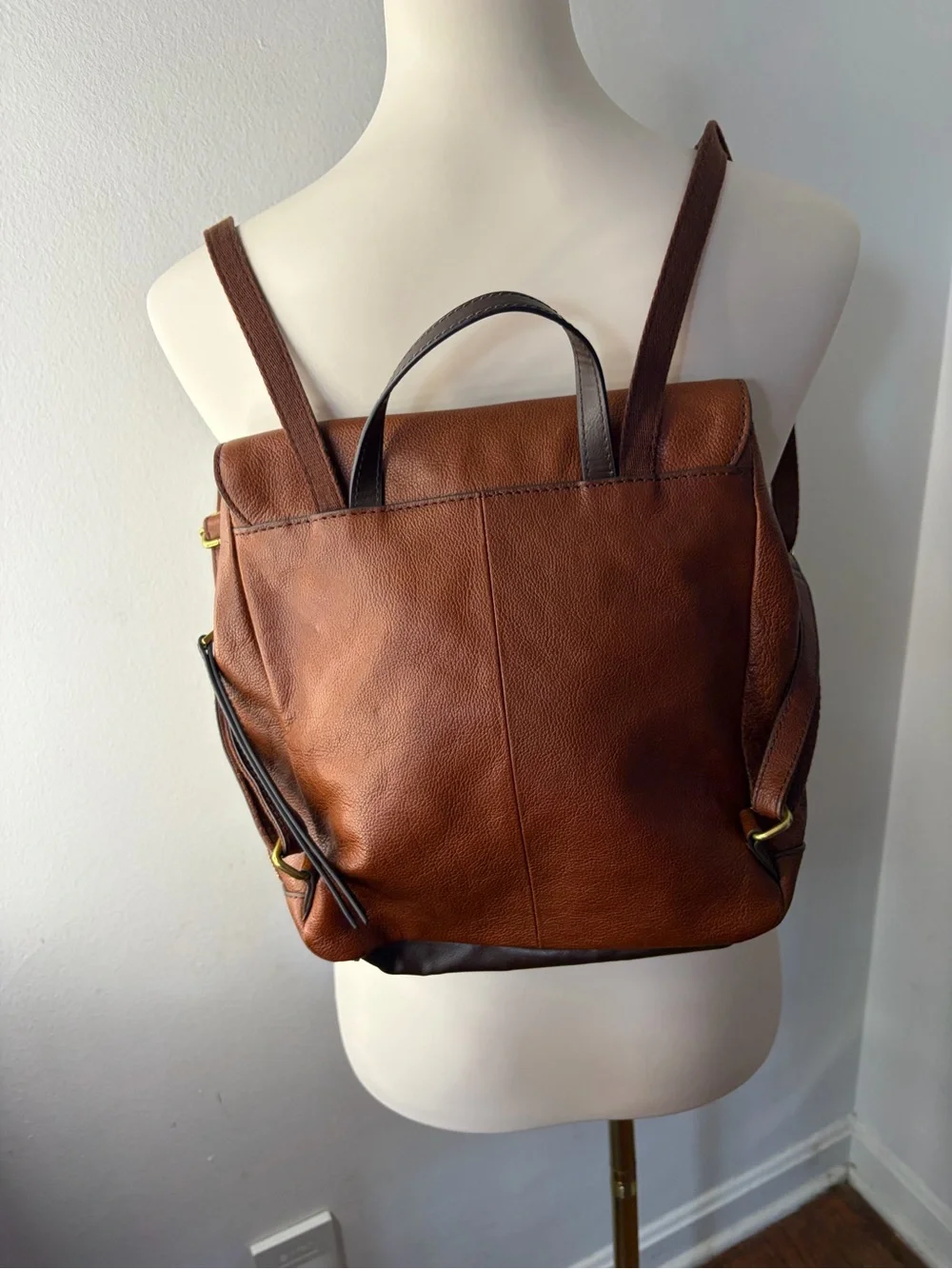 Fossil Claire Chestnut Brown Leather Backpack - Picture 4 of 11